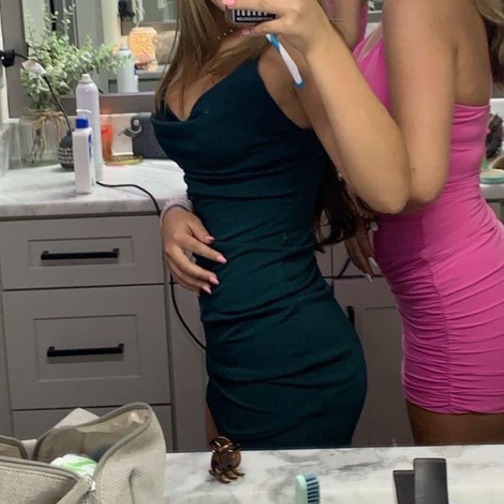 green mini dress homecoming